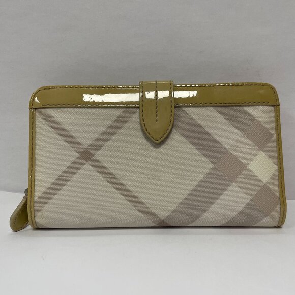 Burberry Coated Canvas and Patent Leather Bi-fold Long Wallet - Preowned - Picture 1 of 13
